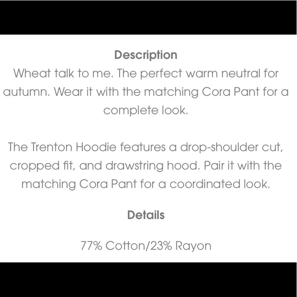 🔥WILDFOX🔥TRENTON HOODIE CROPPED SWEATSHIRT COLOR WHEAT XS/MEDIUM NWT - Picture 7 of 8
